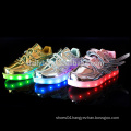 Kids fashion wing pattern chargeable low cut glow shoes LED lights